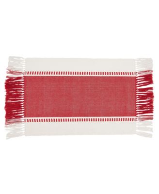 Tassel Trimmed Stripe Placemat Set of 4, 14"x20"