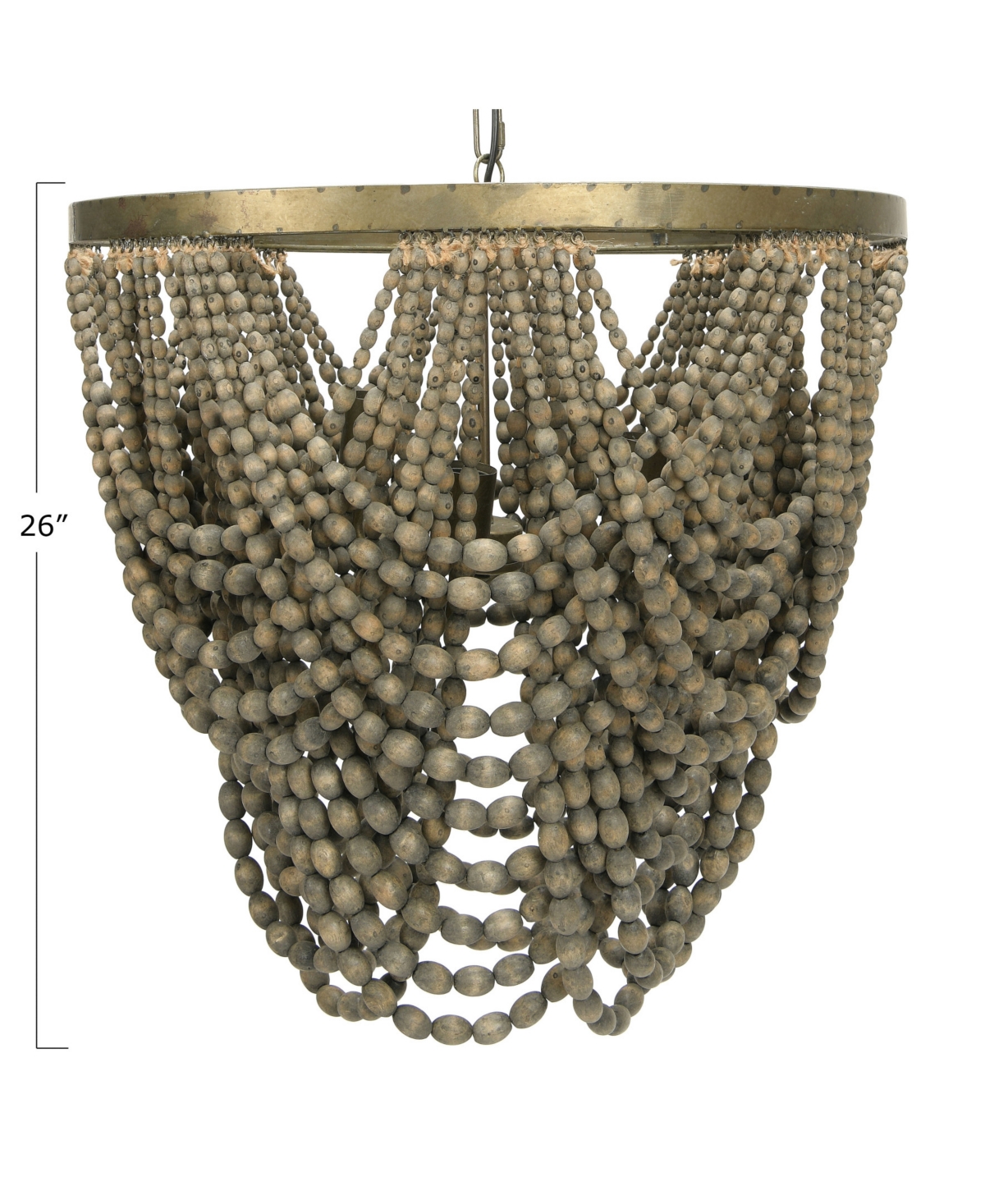 Storied Home 2-tier Draped Wood Bead Chandelier In Grey