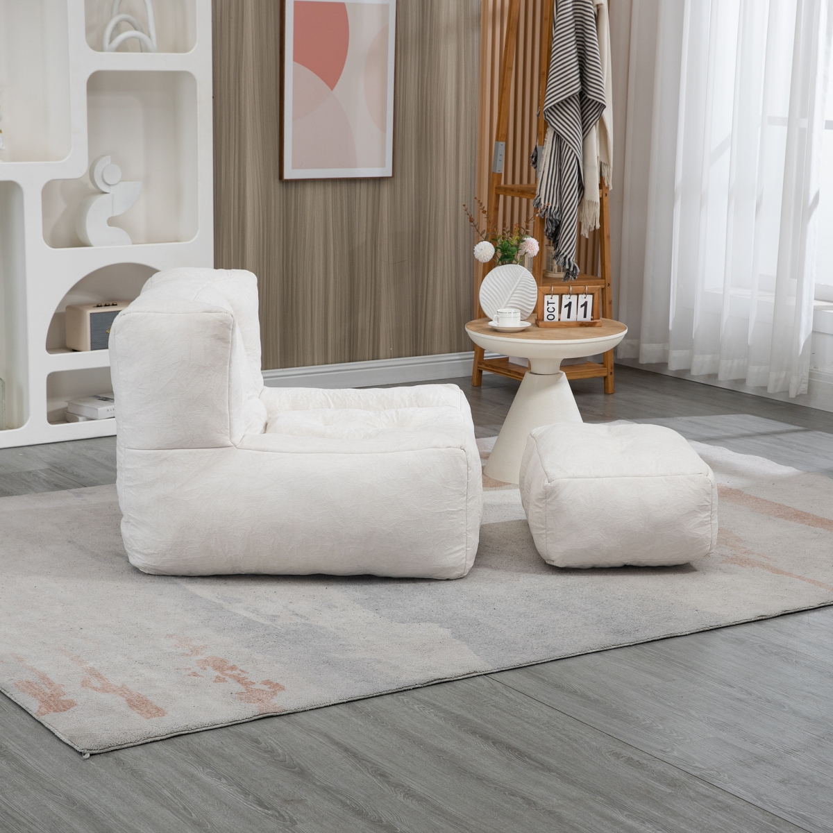 Streamdale Furniture Bean bag and ottoman set for adults and kids