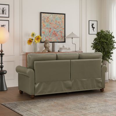 Classic Living Room Nails Sofa Faux Leather