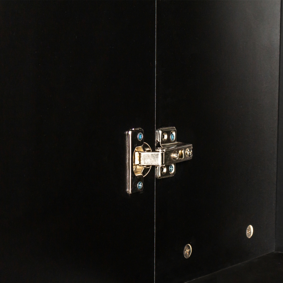 Streamdale Furniture Freestanding Cabinet With Inadjustable Shelves And Two Doors For Kitchen, Dining Room, Black