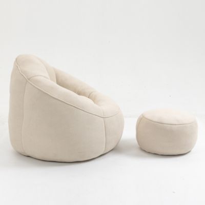 Compressed Foam Bean Bag Chair with Footrest