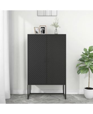 Highboard Black 31.5"x13.8"x53.1" Steel