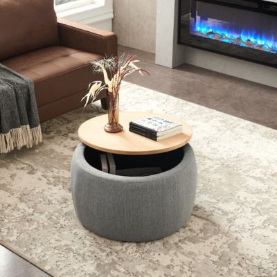 2-in-1 Storage Ottoman, End Table and Ottoman