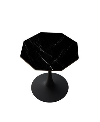 Modern Marble Coffee Table, Octagonal, Metal Base