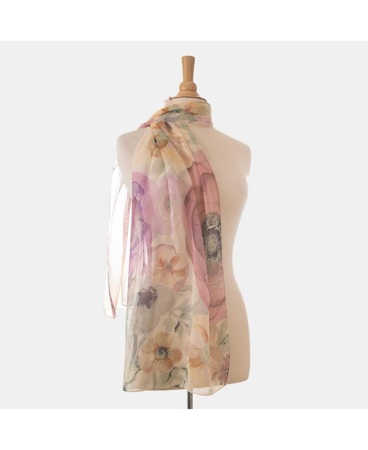 Campo de' Fiori - Long Sheer Silk Scarf for Women - Blue