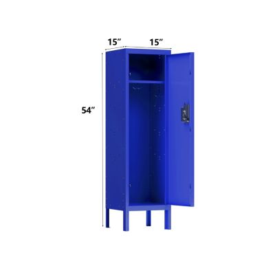 Retro-Style Metal Locker in Blue for Various Spaces