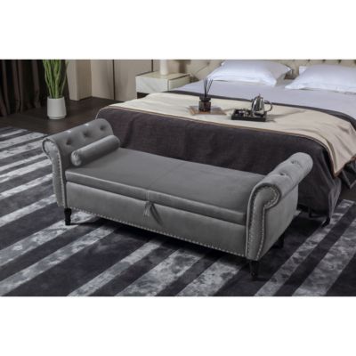  63" Velvet Multifunction Sofa Stool