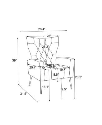 Modern Accent Chair with Ottoman