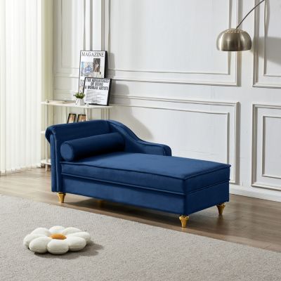 Modern Upholstery Chaise Lounge Chair With Storage Velvet