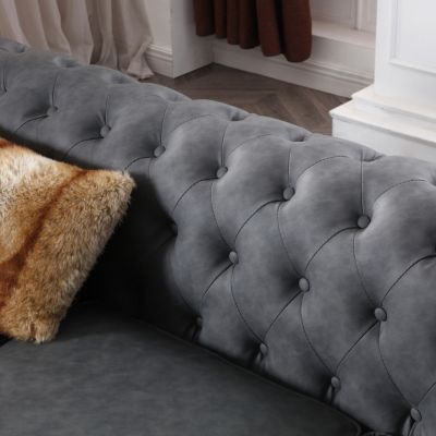 Classic Chesterfield Sofa Faux Leather
