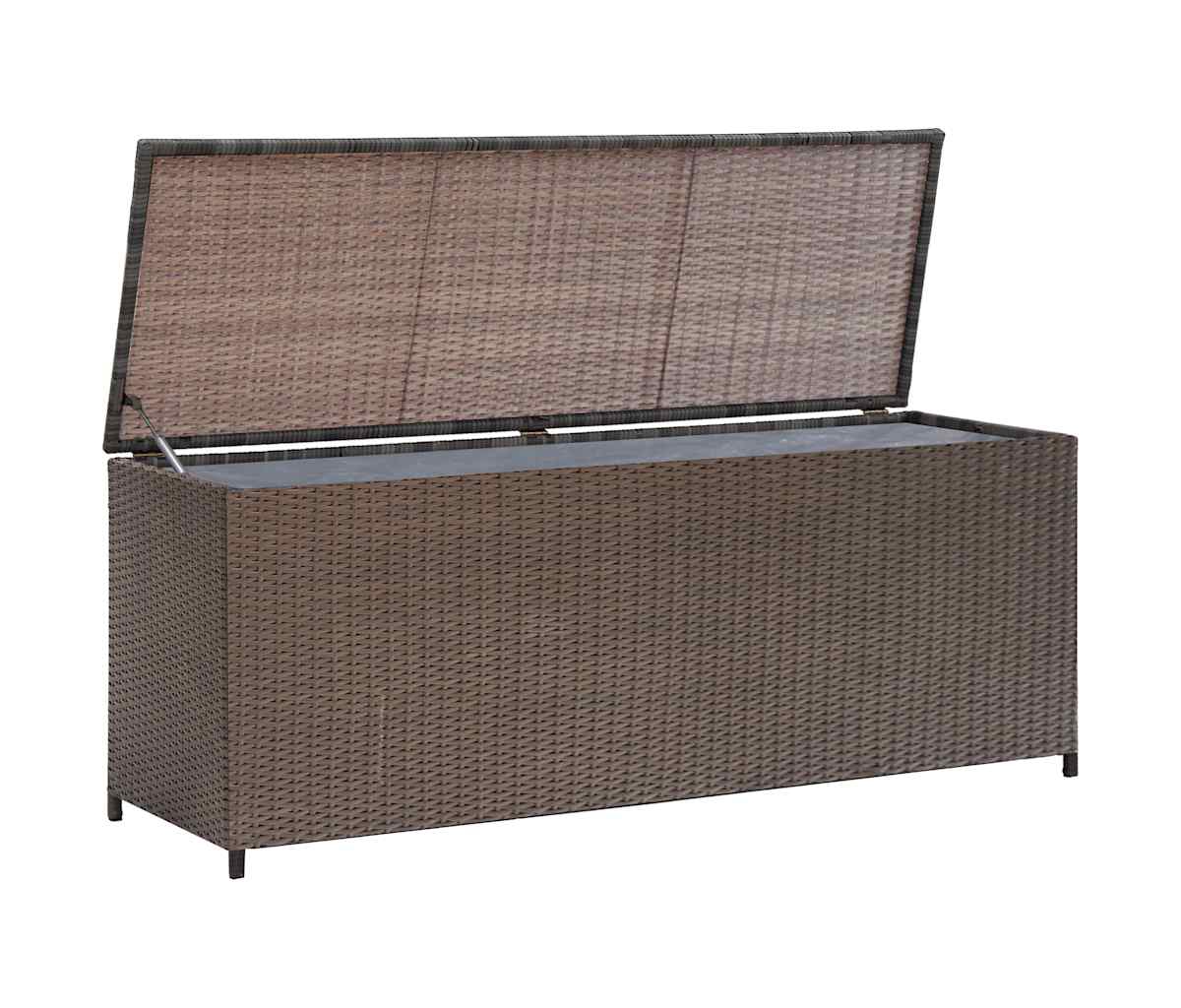 Patio Storage Box Brown 47.2"x19.7"x23.6" Poly Rattan - Brown