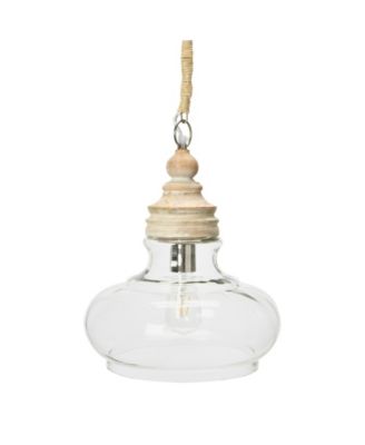 Distressed Mango Wood Ceiling Light Cream and Natural