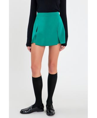 Women's Satin Single Pleat Skort
