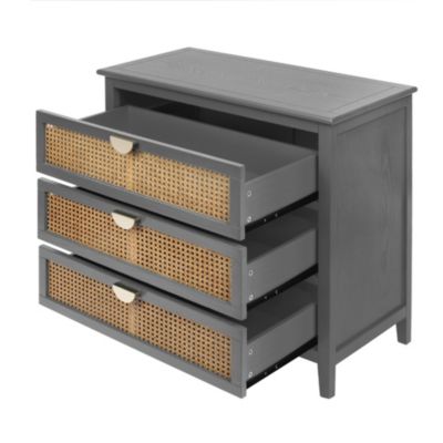 3-Drawer Rattan Cabinet