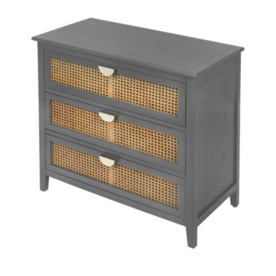 3-Drawer Rattan Cabinet