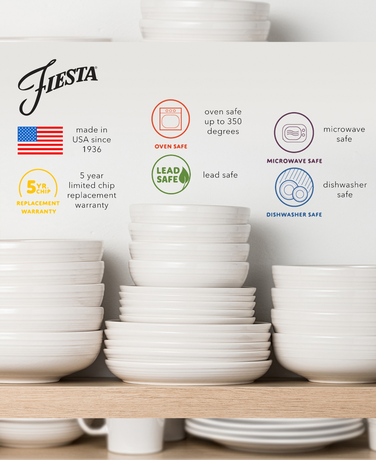 Fiesta Stackable Mugs, Set Of 4 In White