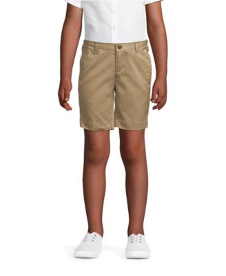 Girls School Uniform Plain Front Blend Chino Shorts