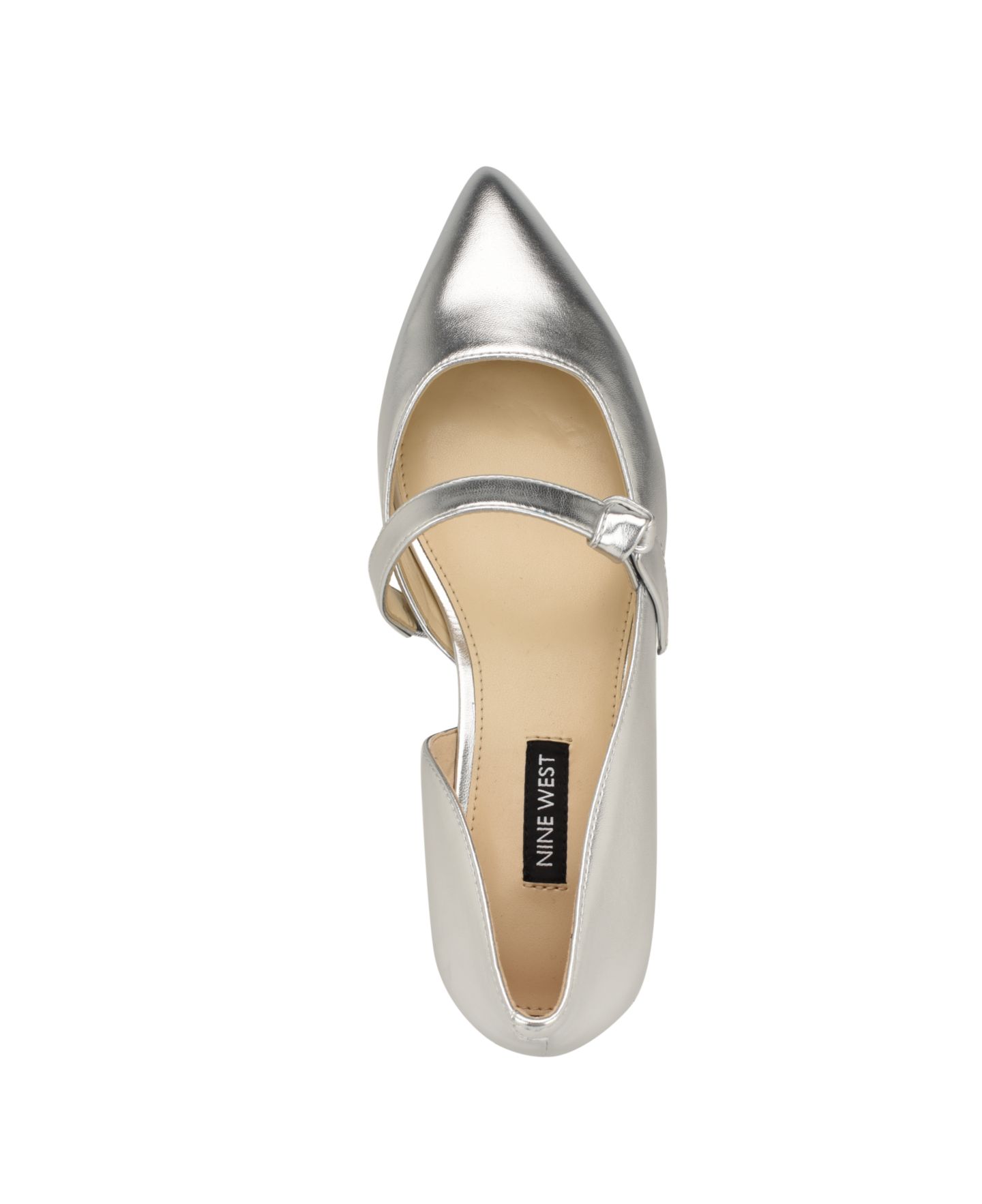 Женские балетки Nine West Luso d'Orsay Mary Jane, цвет: Серебряный металлик — фото 4
