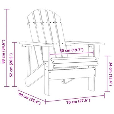 Patio Adirondack Chair Solid Fir Wood Pink