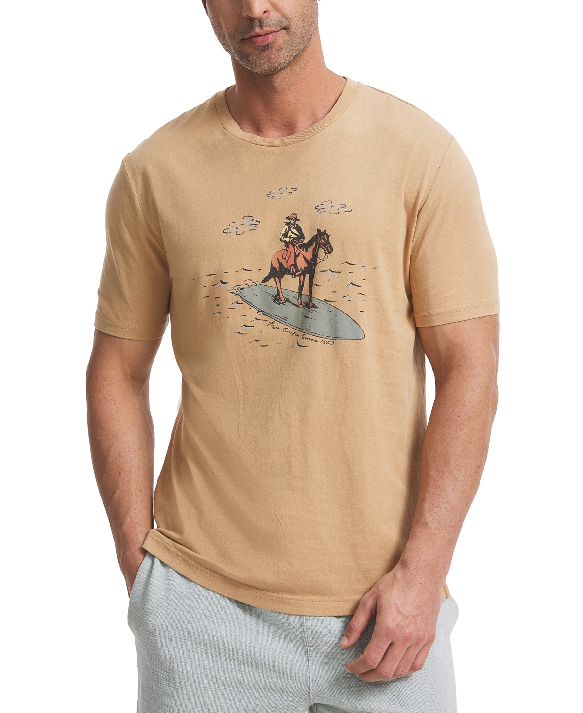 Frye Men's Classic-fit Short Sleeve Crewneck Graphic T-shirt In Tannin