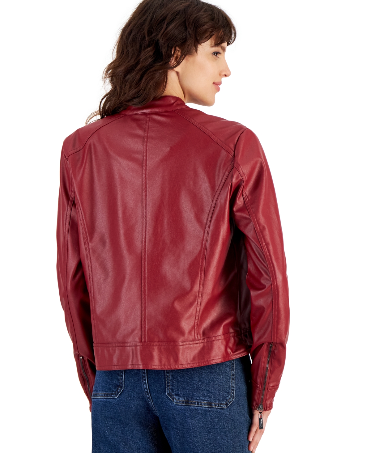 Jou Jou Juniors Faux Fur Lined Moto Jacket Created for Macy s Lipstick Smart Closet