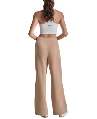 Sport Women's Mini-Stud-Logo Wide-Leg Fleece Sweatpants