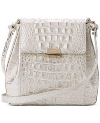 Brahmin Melbourne Margo Embossed Leather Crossbody In Green