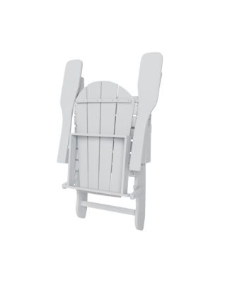 7 Piece Set Outdoor Folding Adirondack Chairs with Coffee Table Side Table