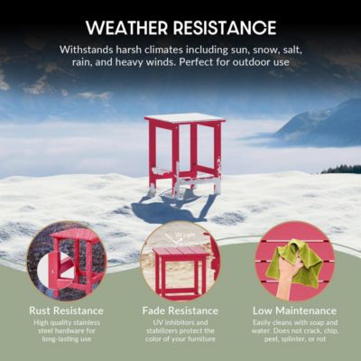 3 Piece set Outdoor Patio Poly Adirondack rocking chairs with side table