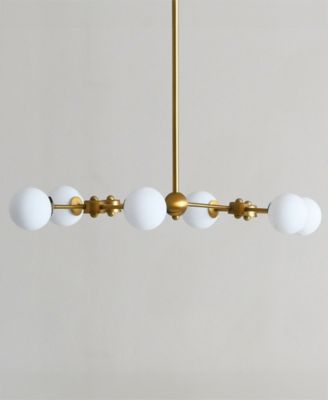 Sputnik Opal Glass Chandelier Brushed Gold