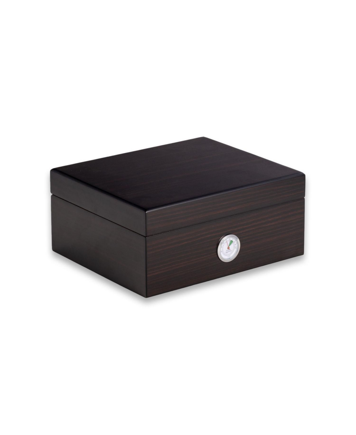 BEY-BERK WALNUT WOOD CIGAR HUMIDOR WITH GLASS DISPLAY TOP 