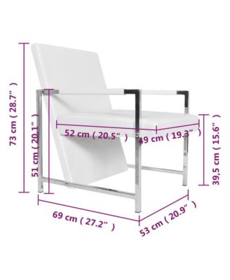 Cube Armchair White Faux Leather