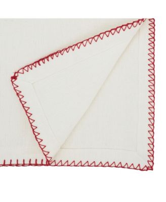 Celena Collection Whip Stitched Design Cotton Table Runner, 13"x72"