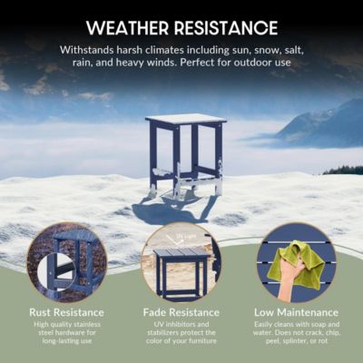 3 Piece set Outdoor Patio Poly Adirondack rocking chairs with side table