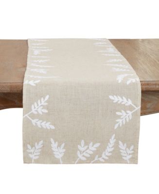 Saro Lifestyle Foliage Embroidery Table Runner, 16