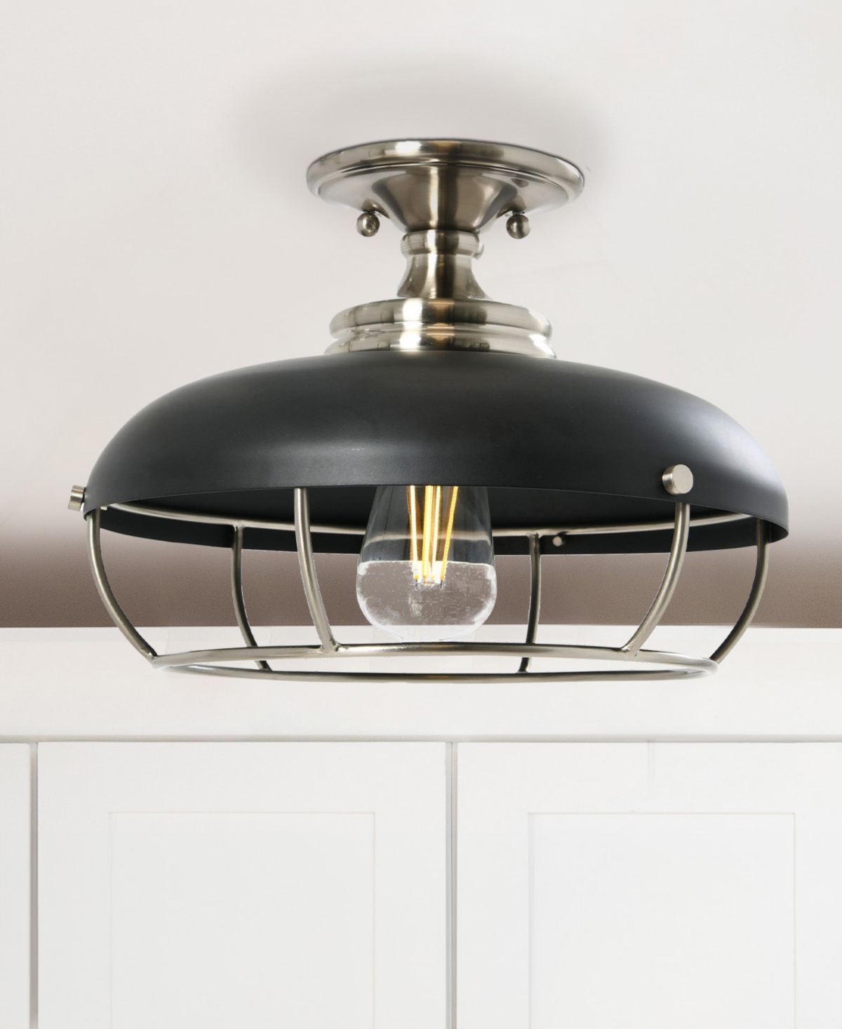 Robert Stevenson Lighting Presley In Brushed Nickel And Matte Black