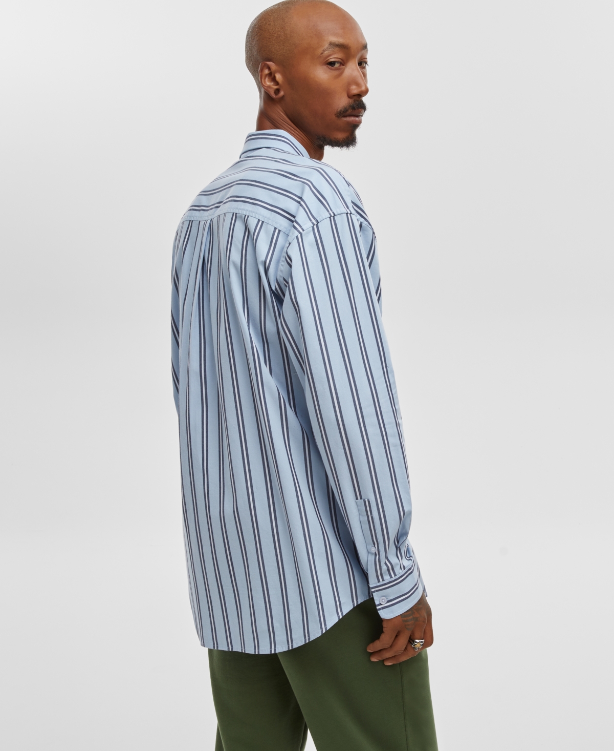 Mode of One Men's Relaxed-Fit Yarn-Dye Stripe Shirt, Created for Macy's