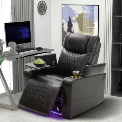 1 Pc  Upholstered Fabric  Power Motion, USB Charging, Arm Storage  Recliner Chair