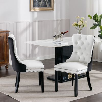 Contemporary PU & Velvet Dining Chair Set