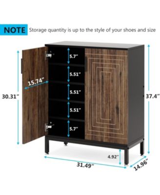 Shoe Cabinet with Doors, 20 Pairs Entryway Shoe Storage Cabinet with Shelves