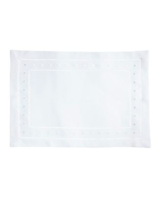 Classic Hemstitch with Embroidered Border Placemat Set of 12, 14"x20"