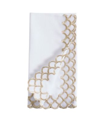 Scalloped Edge Napkin Set of 4, 20"x20"