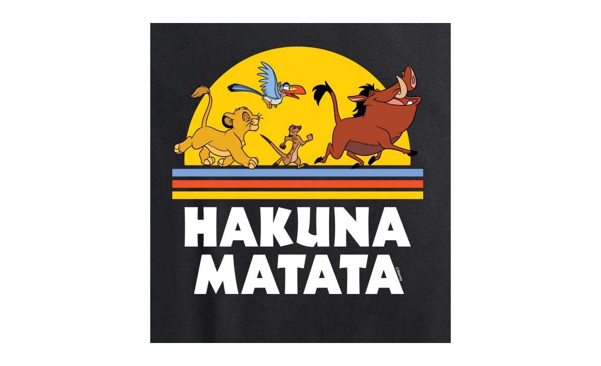 Hybrid Apparel Trendy Plus Size The Lion King Hakuna Matata Graphic T-shirt In Black