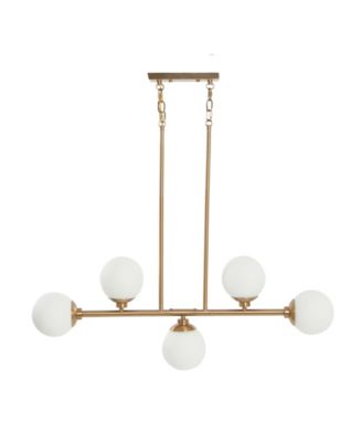 Lorne - Metal and Frosted Glass 5-Light Chandelier Brushed Gold
