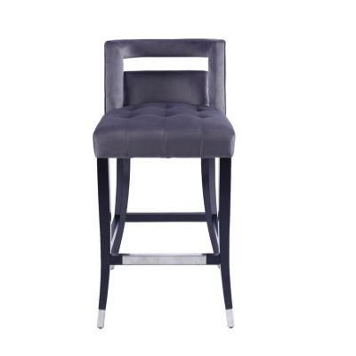 Streamdale Suede Velvet Nailhead Barstool Set (2) - 30" Height