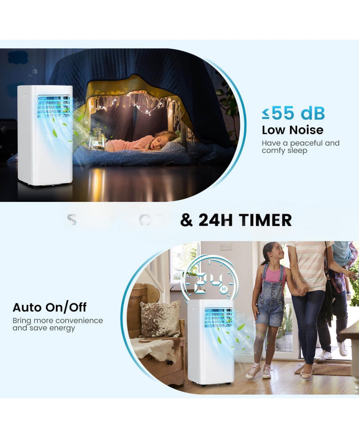 Slickblue 4-in-1 8000 Btu Air Conditioner with Cool Fan Dehumidifier and Sleep Mode