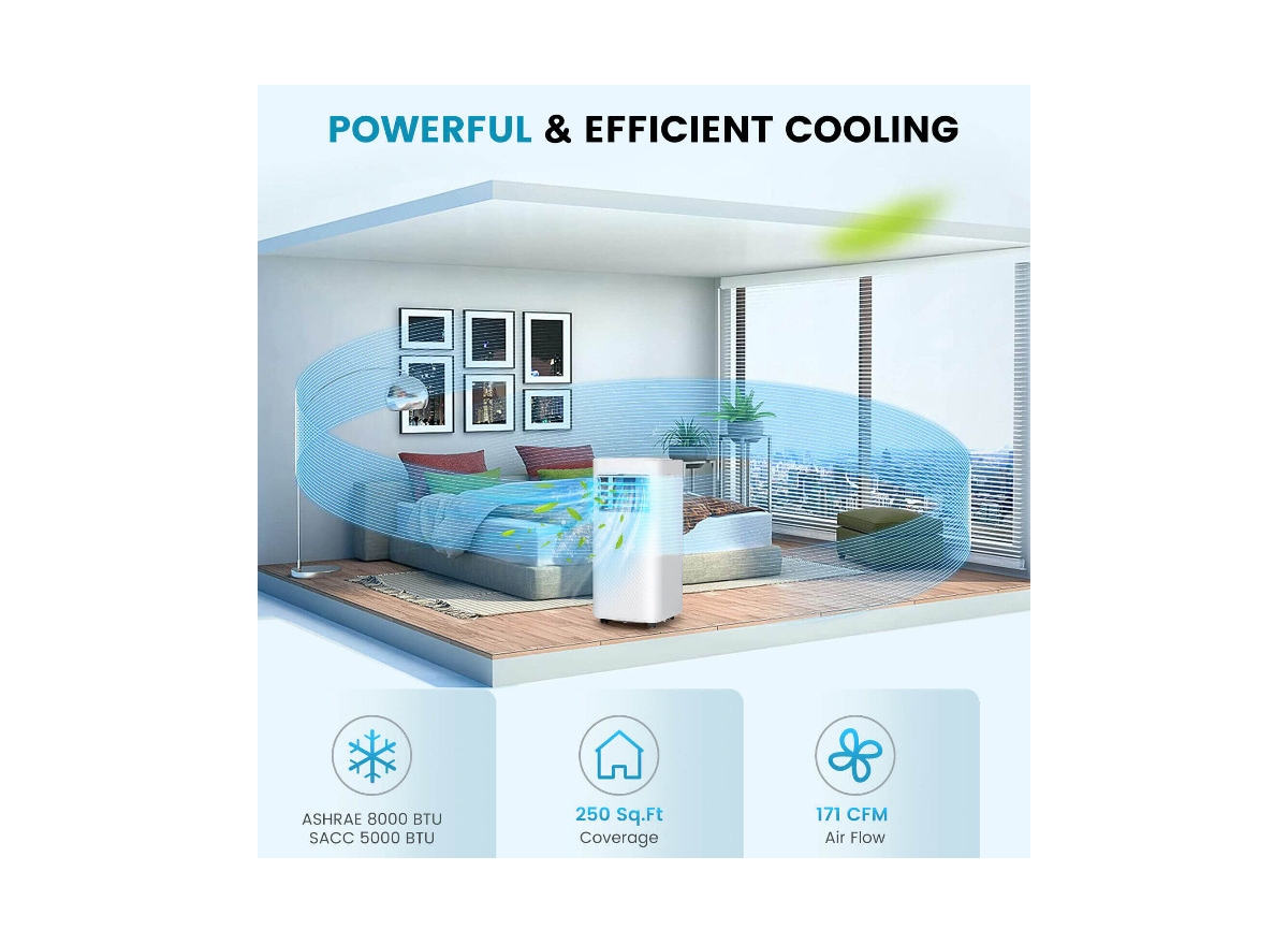 Slickblue 4-in-1 8000 Btu Air Conditioner with Cool Fan Dehumidifier and Sleep Mode