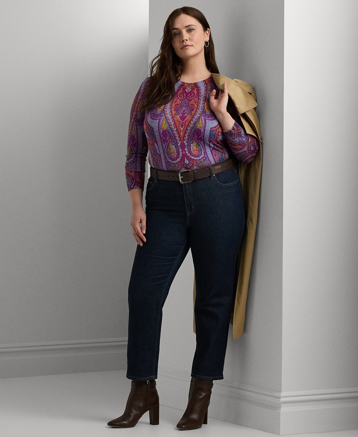 Lauren Ralph Lauren Plus Size Printed Crewneck Sweater