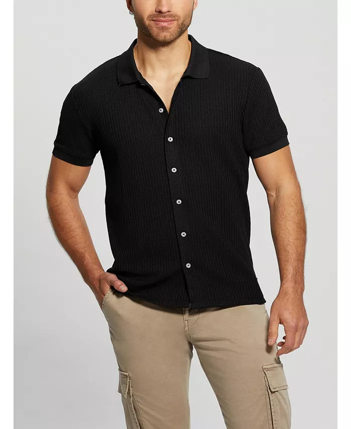 Men's Pointelle Short-Sleeve Knit Shirt - thumbnail 4